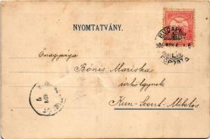 1900 Pipacsok. Dombornyomott litho üdvözlet. Szénásy kiadása / poppy flowers. Emb. litho (fl)