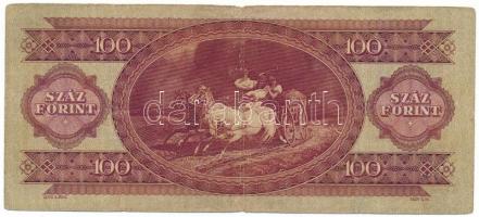 1947. 100Ft "B 153 011558" T:F-VG, hajtások mentén elvékonyodott papír
Adamo F27
