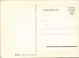 Boldog magyar újesztendőt! Határsorompó / Hungarian New Year irredenta greeting art postcard, border...