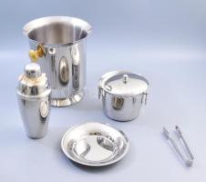 Bár készlet: pezsgős vödör 13 cm, jégkocka tartó, mixer. Mind új állapotban