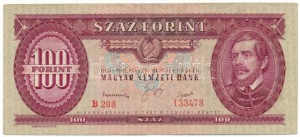 1949. 100Ft "B 208 133478" T:F, szép papír Adamo F28