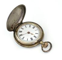 Ezüst (Ag) tokos niellós női zsebóra. javításra szorul 30 mm