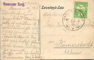 1913 Barcarozsnyó, Rozsnyó, Rasnov, Rosenau; Südostseite mit Vorhof / vár délkeletről. Phot. Verlag ...