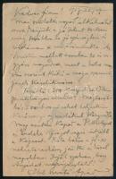 1917 Kézdi-Kovács László (1864-1942) festőművész, műkritikus humoros autográf sorai fiához, Kézdi-Ko...