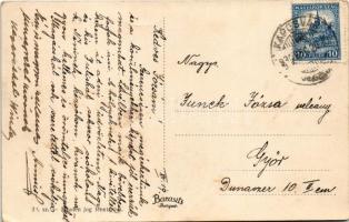 1930 Kaposvár, vasútállomás, pályaudvar, automobil, bicikli (EK)