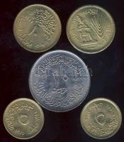 Egyiptom 1970-77. 5m (2x) + 10m (2x) + 10P össz. 5 db "FAO" tanúsítványokkal T:1
