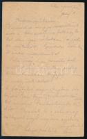 1916 Kézdi-Kovács Lóránt (1897-1916) festőművész növendék, Kézdi-Kovács László (1864-1942) festőművész, műkritikus fiának autográf sorai szüleihez. Tábori postán, Kézdi-Kovács Lóránt autográf aláírásával. Kézdi-Kovács Lóránt mindössze 19 évesen, 1916-ban az I. világháborúban esett el, feltehetően néhány kevés nappal halál előtt kelt. Kéziratai, művészeti alkotásai nagyon ritkán tűnnek fel a műkereskedelemben, igazi gyűjtői darab!