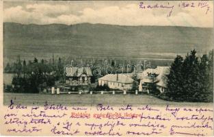 1902 Baldóc, Baldócz-fürdő, Kúpele Baldovce; gyógyfürdő látképe / spa, general view (vágott / cut)