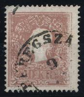 1858 10kr II. típus, jobb oldalon nyomat kimaródás, festékfoltok "BEREGSZÁSZ" Certificate: Strakosch, 1858 10kr type II with plate flaw and paint spots "BEREGSZÁSZ" Certificate: Strakosch