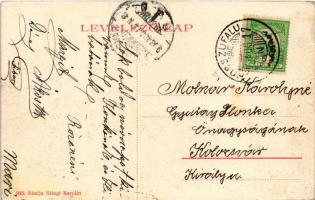 1912 Csernátfalu, Cernatu (Négyfalu, Sacele); Iroda utca a Csurgó kúttal. Stingl Karolin kiadása / s...