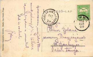 1912 Vinga, mozaiklap 4 képpel: Szentháromság szobor, plébánia, templom, nagyvendéglő. Homonnai fény...