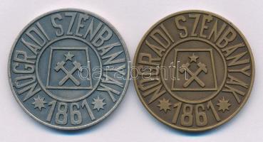 ~1960-1970. "Nógrádi szénbányák 1861 / Föld Alatti Bányamúzeum, Salgótarján" bronz és ezüs...
