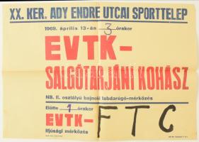 1969 Bp., XX. ker. Ady Endre utcai sporttelep, EVTK - Salgótarján, BVSC, Vasas Izzó NB II-es labdarú...