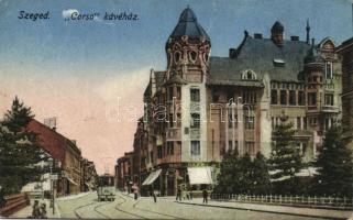 Szeged Corso Café és villamos