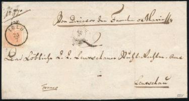 1858 3kr MP III with plate flaw on cover "IGLÓ" - "LÖCSE", 1858 3kr MP III. kis kis lemezhiba levélen "IGLÓ" - "LÖCSE"