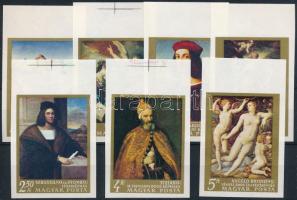 1968 Festmények V. vágott ívszéli sor, 3 érték ívszéli jelzéssel / Mi 2465-2471 imperforated margin set