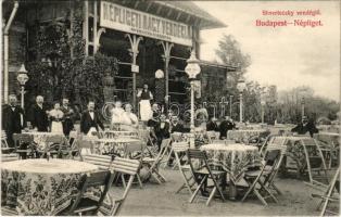 1907 Budapest VIII. Tisztviselőtelep, Sverteczky Gáspár vendéglője, Népligeti Nagyvendéglő, pincérek és pincérnők
