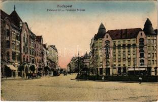 1918 Budapest XI. Fehérvári út (ma Bartók Béla út) és a Körtér, villamos, Brezina Gyula üzlete, vaskereskedés, gyógyszertár. Taussig 152. (EK)