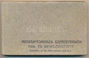 Budapest XI. Redemptorissza Szerzetesnők Tan- és Nevelőintézete, képeslapfüzet 20 db lappal, belsők. Szt. Imre herceg útja 5-7. (ma Villányi út)