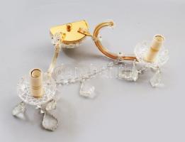 Kétágú falikar, csiszolt üveg prizmákkal, 44x28 cm