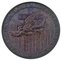 Vatikán 1957. "XII. Pius pápa / Rádióüzenet a Vatikáni Rádió új központjának megnyitójára" kétoldalas bronz pápai emlékérem. Szign.: Mistruzzi (36,89g/44,5mm) T:AU, patina / Vatican 1957. "Pope Pius XII / Radio message for the inauguration of the new center of Vatican Radio" two-sided bronze commemorative medallion. "PIVS XII PONTIFEX MAXIMVS ANNO XX / VATICANA RADIOPHONICA STATIO AMPLIFICATA ADAVCTA" Sign.: Mistruzzi (36,89g/44,5mm) C:AU, patina