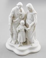 Antik német asztali kegytárgy, biszkvit, sérült, m: 24 cm