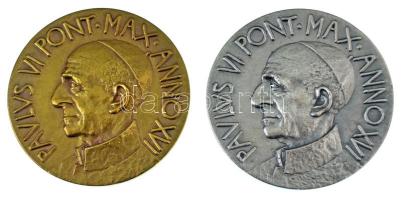 Vatikán 1978. "VI. Pál pápa - Pontifikátusának 16. évére" bronz + Ag emlékérem pár (2xklf)...