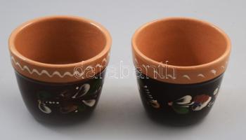 Sárospatak 2 darab kaspó, jelzett, m: 11 cm