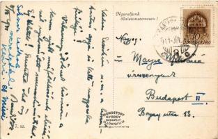 1941 Balatonszemes, Bagolyvár, villa, nyaraló. A képeslap címzettje Mayer Miksáné Simonyi-Semadam Er...