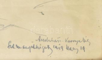 Andaházi Kasnya Béla (1888-1981): Margit-szigeti részlet, 1919. Ceruza, papír, jelzett, Andaházi Kas...