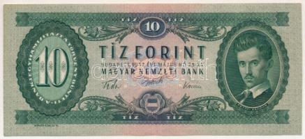 1957. 10Ft "A 263 056631" T:XF / Hungary 1957. 10 Forint "A 263 056631" C:XF
Ad...
