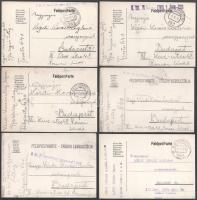 cca 1918 Kézdi-Kovács Elemér (1898-1976) későbbi festőművész 10 db autográf tábor postai levelezőlapja a M. kir. 70. honvéd tart. ágyúsezred 1. ütegének katonájaként családjához.