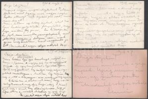 cca 1918 Kézdi-Kovács Elemér (1898-1976) későbbi festőművész 10 db autográf tábor postai levelezőlap...