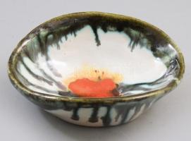 Iparművész tálka, jelzett, 13x11,5 cm