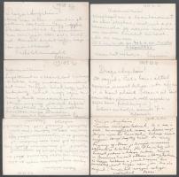 cca 1918 Kézdi-Kovács Elemér (1898-1976) későbbi festőművész 10 db autográf tábor postai levelezőlap...