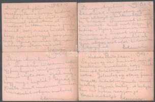 cca 1918 Kézdi-Kovács Elemér (1898-1976) későbbi festőművész 10 db autográf tábor postai levelezőlap...