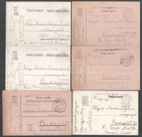 cca 1918 Kézdi-Kovács Elemér (1898-1976) későbbi festőművész 10 db autográf tábor postai levelezőlapja a M. kir. 70. honvéd ágyúsezred 1. ütegének katonájaként családjához.