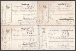 cca 1918 Kézdi-Kovács Elemér (1898-1976) későbbi festőművész 10 db autográf tábor postai levelezőlap...