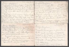 cca 1918 Kézdi-Kovács Elemér (1898-1976) későbbi festőművész 10 db autográf tábor postai levelezőlap...