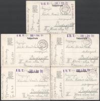 cca 1918 Kézdi-Kovács Elemér (1898-1976) későbbi festőművész 10 db autográf tábor postai levelezőlap...