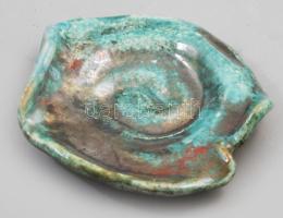 Jelzett kerámia tálka, iparművész, d: 14 cm