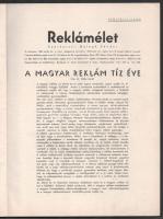 1938 Reklámélet. XI. évf. 4. sz. 1938. április. Jubiláris szám. 1928-1938. Szerk.: Balogh Sándor. Bp...