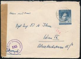 1952 Beethoven halálának 125. évfordulója Mi 87 cenzúrás levél Bécsbe küldve / on censored cover to Vienna