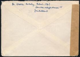 1952 Beethoven halálának 125. évfordulója Mi 87 cenzúrás levél Bécsbe küldve / on censored cover to ...