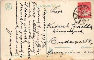 1917 Nagyszeben, Hermannstadt, Sibiu; Evangélikus templom és iskola. Vasúti levelezőlapárusítás 1. s...