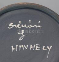 Vintage kancsó, mázhibával, jelzett, m: 10,5 cm