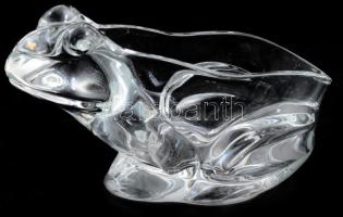 Béka alakú üveg kínáló, h: 18 cm