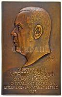 Berán Lajos (1882-1943) 1927. "Vértesaljai Vértesy Sándor Ő Nagyméltósága 10 évi államtitkársága emlékére - Barátai és tisztelői" kétoldalas bronz plakett (57x90mm) T:AU,XF / Hungary (1882-1943) 1927. "Vértesaljai Vértesy Sándor Ő Nagyméltósága 10 évi államtitkársága emlékére - Barátai és tisztelői (In memory of His Excellency Sándor Vértesaljai Vértesy's 10 years as Secretary of State - Friends and admirers)" double-sided bronze plaque. Sign: Lajos Berán (57x90mm) C:AU,XF HP 1290.