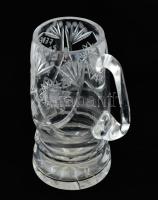 Kristály korsó, feliratos, m: 20 cm