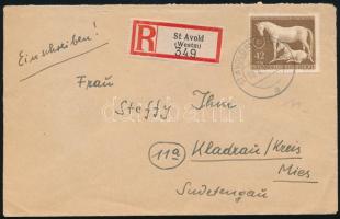 1944 Ajánlott levél Mi 899 bélyeggel / Registered cover